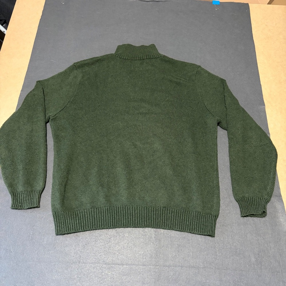 Polo Ralph Lauren Mens XL Green Quarter Zip Sweater Heavy Cotton Fall Logo - Picture 4 of 7